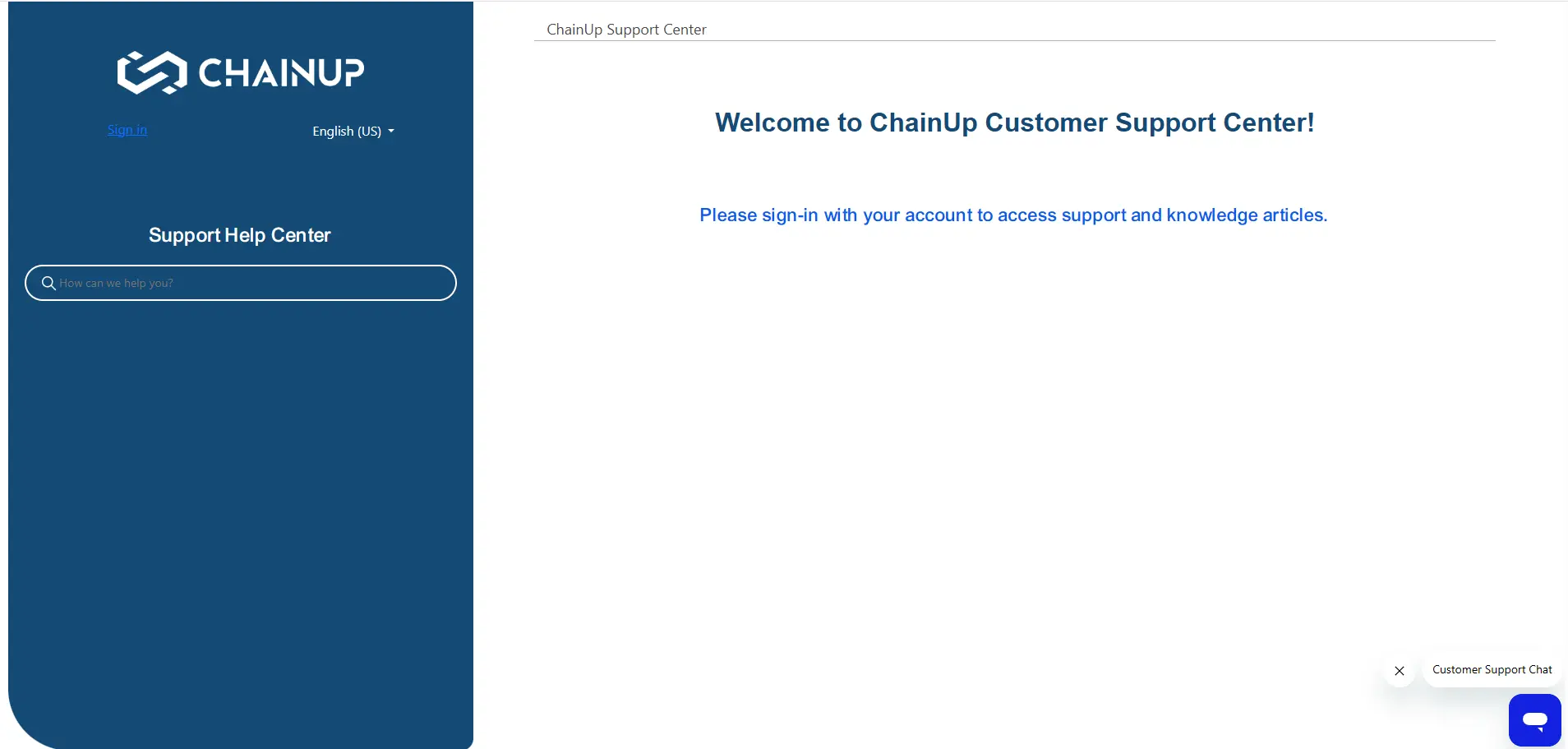 ChainUp Support Center